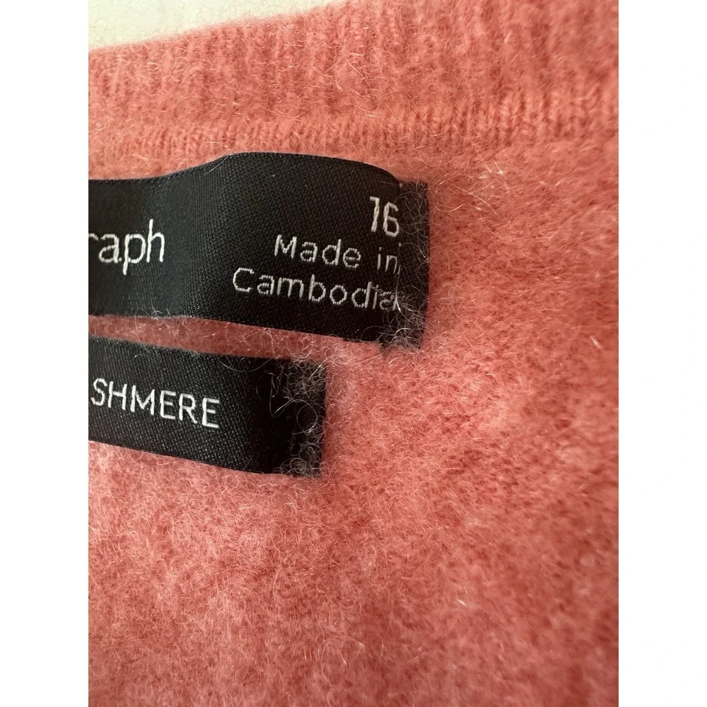 M&S AUTOGRAPH Top‎ Women 16 Medium 100% Cashmere Short Sleeve Knitted Corpcore - Picture 4 of 10
